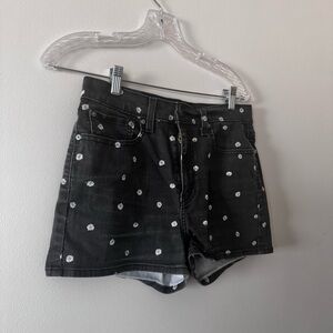 Levi’s High Rise Black Floral Women's Denim Shorts